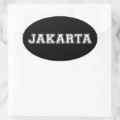ジャカルタインドネシア 楕円形シール (バッグ)