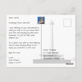 ジャカルタインドネシアCity & Skyline モダン ポストカード (裏面)