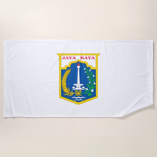 ジャカルタ国旗（インドネシア・キャピタル・シティ） ビーチタオル (正面)