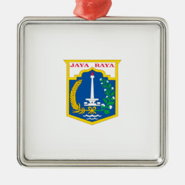ジャカルタ国旗（インドネシア・キャピタル・シティ） メタルオーナメント