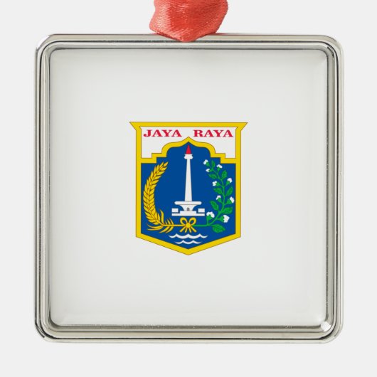 ジャカルタ国旗（インドネシア・キャピタル・シティ） メタルオーナメント (正面)