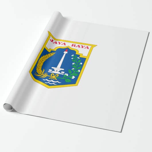 ジャカルタ国旗（インドネシア・キャピタル・シティ） ラッピングペーパー (アンロールド)
