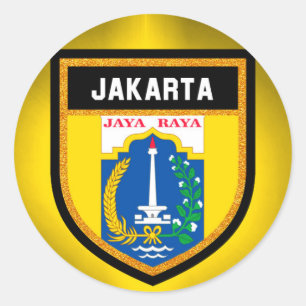 ジャカルタ国旗 ラウンドシール