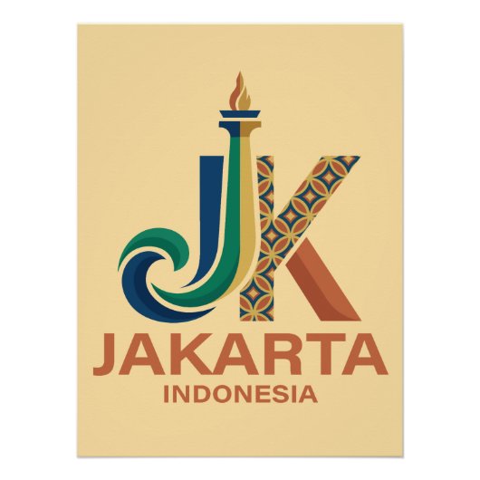 ジャカルタ インドネシア 東南アジア ポスター (正面)