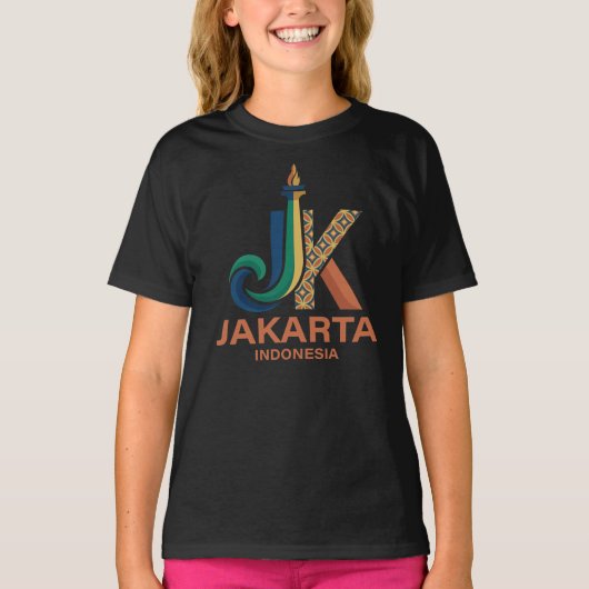 ジャカルタ インドネシア 東南アジア Tシャツ (正面)