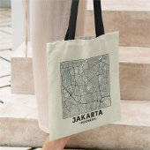 ジャカルタ インドネシア 都市地図 トートバッグ