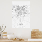 ジャカルタ，インドネシア（黒の上に白） ポスター (キッチン)