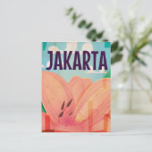 ジャカルタ ビンテージ 旅行ポスター ポストカード (スタンド正面)