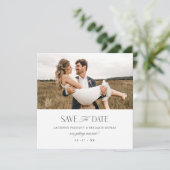ジャカードクレスト日付の結婚写真カードを保存 セーブザデート (スタンド正面)