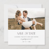 ジャカードクレスト日付の結婚写真カードを保存 セーブザデート (正面)