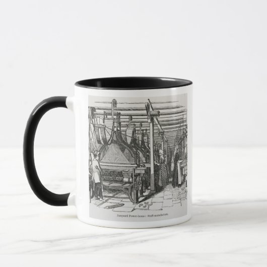 ジャカード力織機(版木、銅版、版画) マグカップ (左)