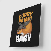 ジャガイモおもしろい付きペット用ハムスター スクエア壁時計 (傾斜)