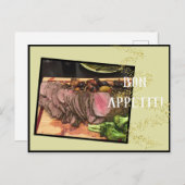 ジャガイモとブロッコリーのサイドと完璧なプライムリブ ポストカード (正面/裏面)