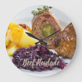 ジャガイモと赤キャベツのキッチンとビーフルーラード ラージ壁時計