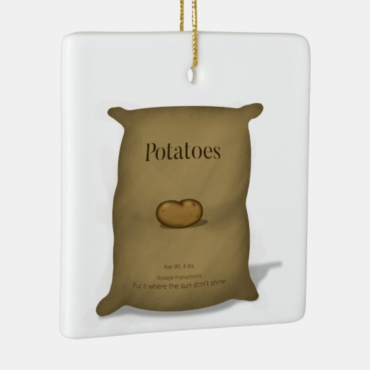 ジャガイモのおもしろい保管方法素朴 セラミックオーナメント (右)