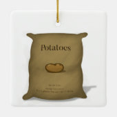 ジャガイモのおもしろい保管方法素朴 セラミックオーナメント (裏面)
