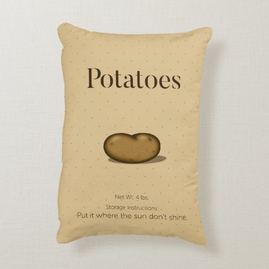 ジャガイモのユーモアのある貯蔵方法 アクセントクッション (裏面(縦))