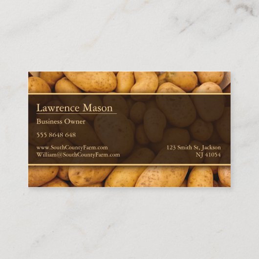 ジャガイモの写真 – ポテトファーム – 名刺 (裏面)