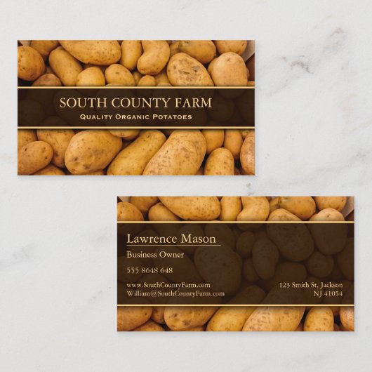 ジャガイモの写真 – ポテトファーム – 名刺 (正面/裏面)