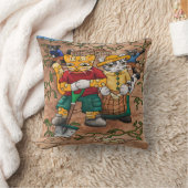 ジャガイモの収穫猫 クッション (ブランケット)