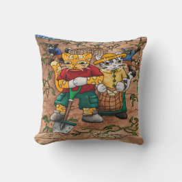 ジャガイモの収穫猫 クッション