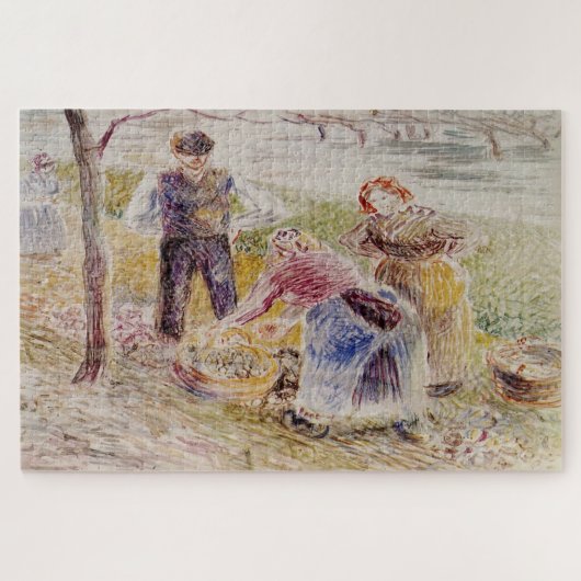 ジャガイモの収穫, 1884 - Camille Pissarro ジグソーパズル (横)