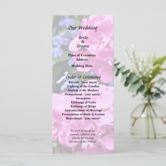 ジャガイモの花とペリウィンクル プログラム (スタンド正面)