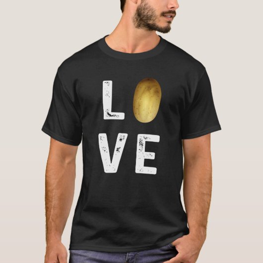 ジャガイモの野菜が大好き Tシャツ (正面)