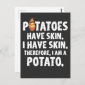 ジャガイモは皮を持っている私はポテトフード好きだ ポストカード (正面/裏面)