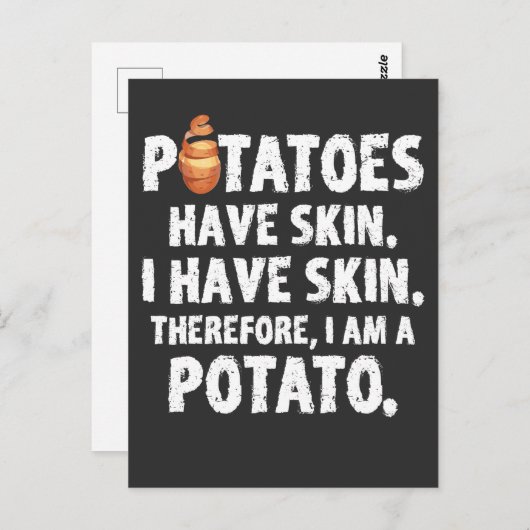 ジャガイモは皮を持っている私はポテトフード好きだ ポストカード (正面/裏面)