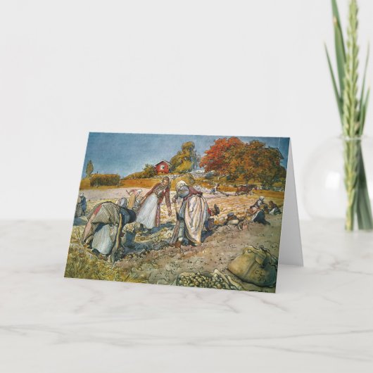 ジャガイモを掘る女性 カード (正面)