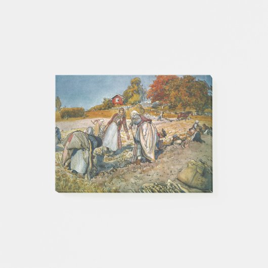 ジャガイモを掘る女性 ポストイット (正面)