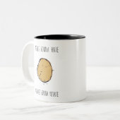 ジャガイモを食べるのを嫌うハターズ ツートーンマグカップ (正面左)