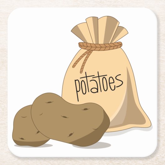 ジャガイモ スクエアペーパーコースター (正面)