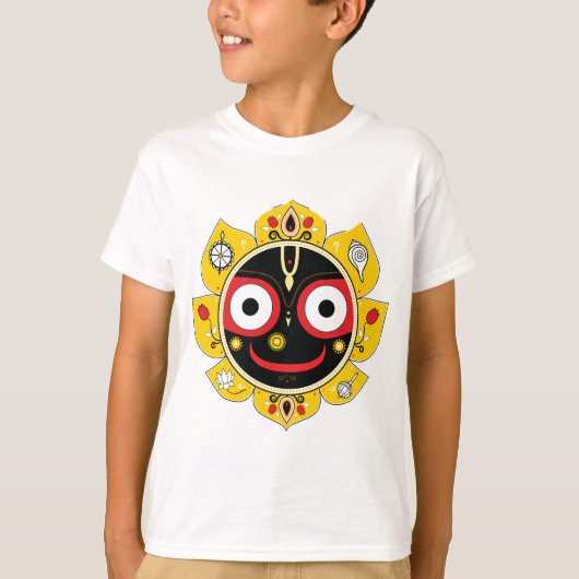 ジャガンナートの顔 ヒンズー教の神 スピリチュアル Tシャツ (正面)