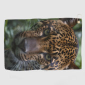 ジャガーが森に忍び込むのを見ながら ゴルフタオル (横)