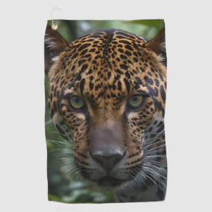 ジャガーが森に忍び込むのを見ながら ゴルフタオル