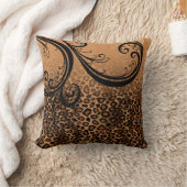 ジャガーのアニマルプリント|ブラウン クッション (ブランケット)