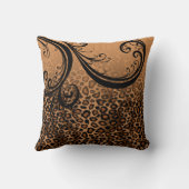 ジャガーのアニマルプリント|ブラウン クッション (裏面)