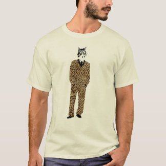 ジャガーのスーツのTシャツの猫 Tシャツ