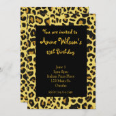 ジャガーのプリントの女の子の招待状 招待状 (正面/裏面)