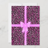 ジャガーの動物の猫柄|ピンク|ベビーガールシャワー 招待状 (裏面)