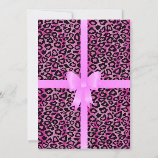 ジャガーの動物の猫柄|ピンク|ベビーガールシャワー 招待状 (裏面)
