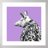 ジャガーの毛皮のコートを着た豚（すみれ） ポスター (正面)