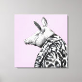 ジャガーの毛皮のコートを着た豚（梅） キャンバスプリント (正面)