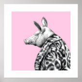 ジャガーの毛皮のコートを着た豚（梅） ポスター (正面)