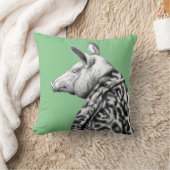 ジャガーの毛皮のコートを着た豚（萌黄） クッション (ブランケット)