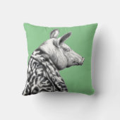 ジャガーの毛皮のコートを着た豚（萌黄） クッション (裏面)