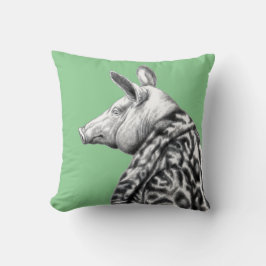 ジャガーの毛皮のコートを着た豚（萌黄） クッション