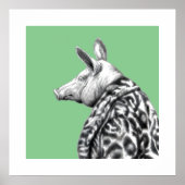 ジャガーの毛皮のコートを着た豚（萌黄） ポスター (正面)